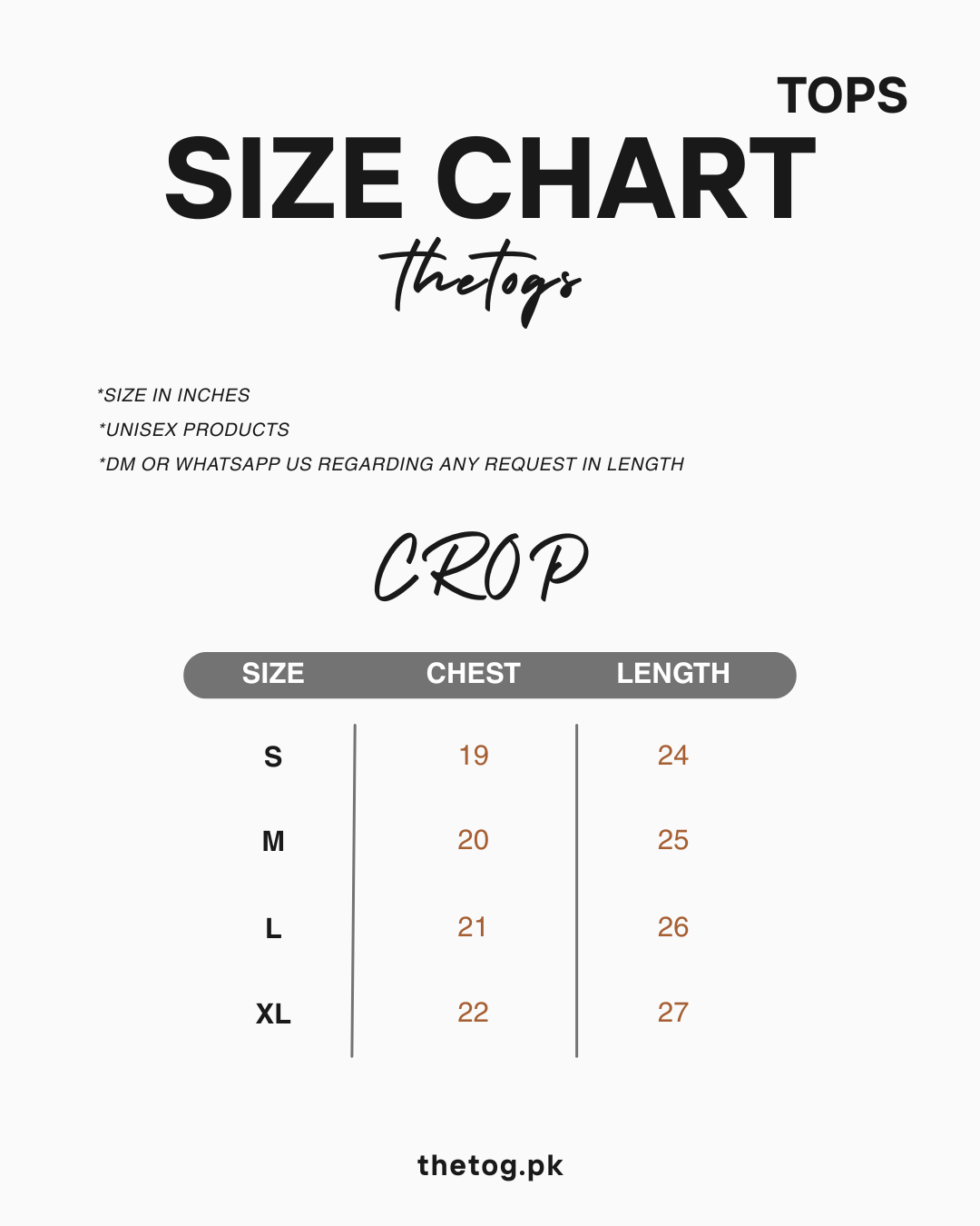 Unisex Crop T-Shirts