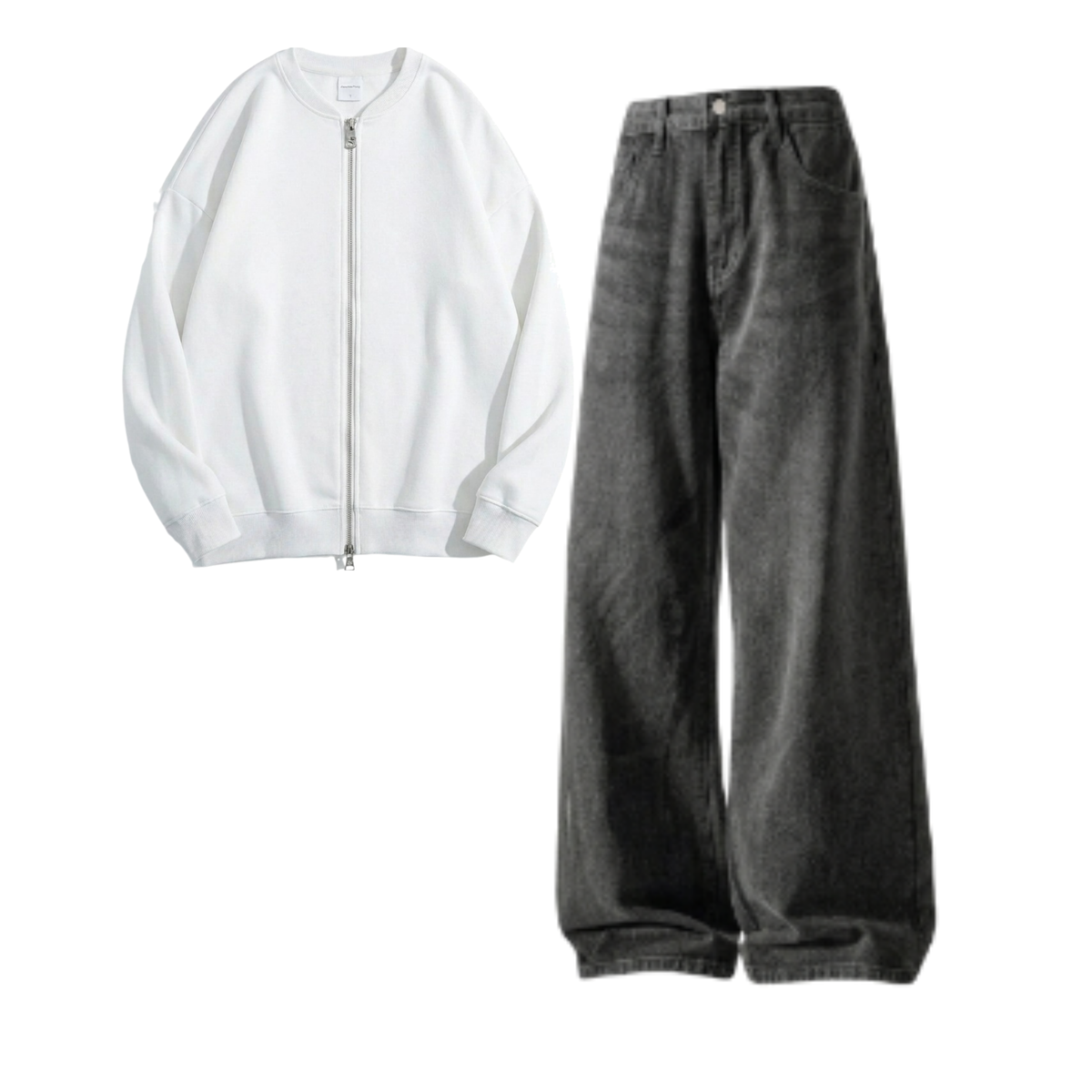 Acid Ash Baggy Jeans With Zweat