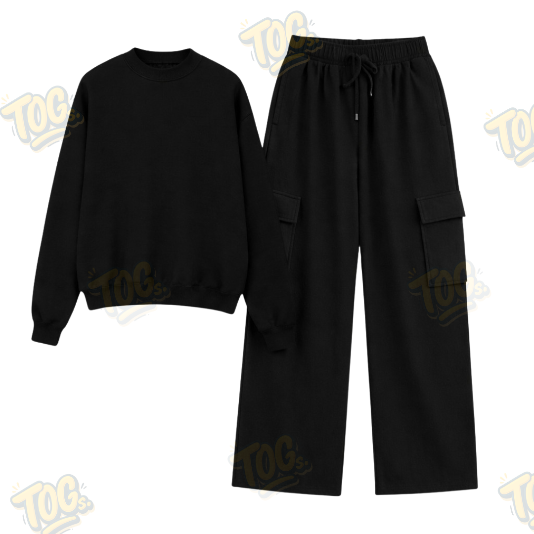 Straight Leg Cargo With Oversized Sweatshirt