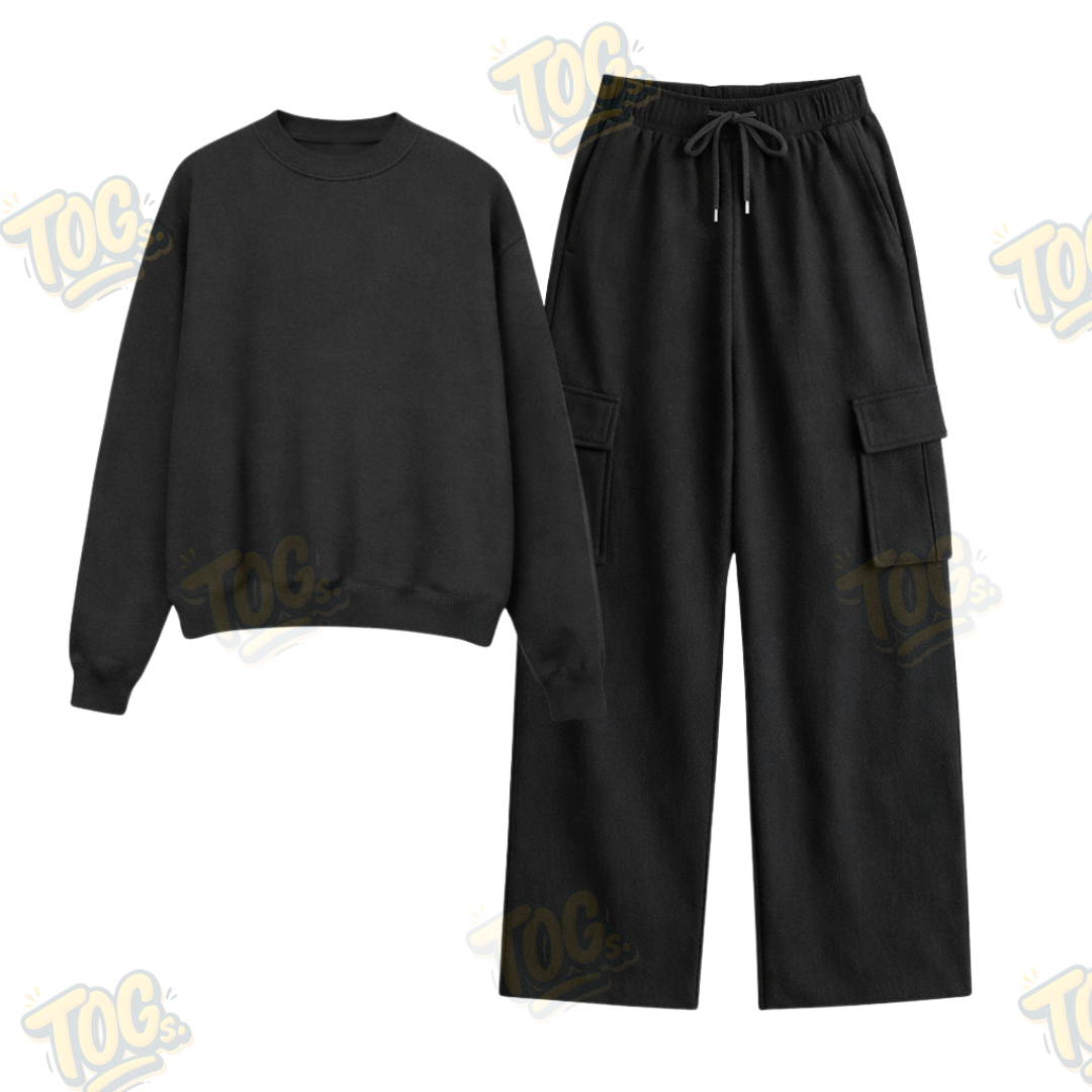 Straight Leg Cargo With Oversized Sweatshirt