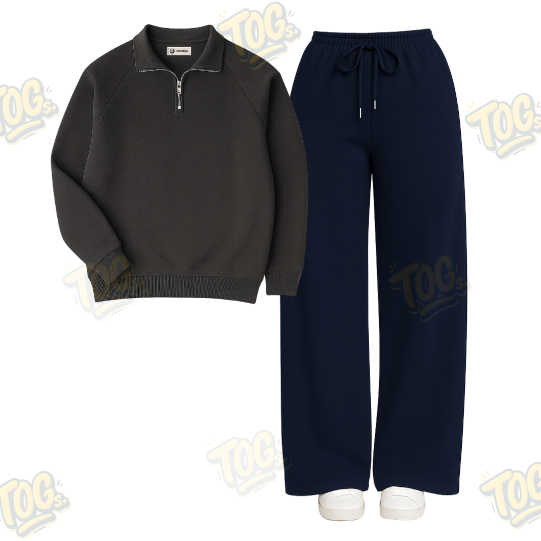Straight Leg Trouser With Overszied Mockneck