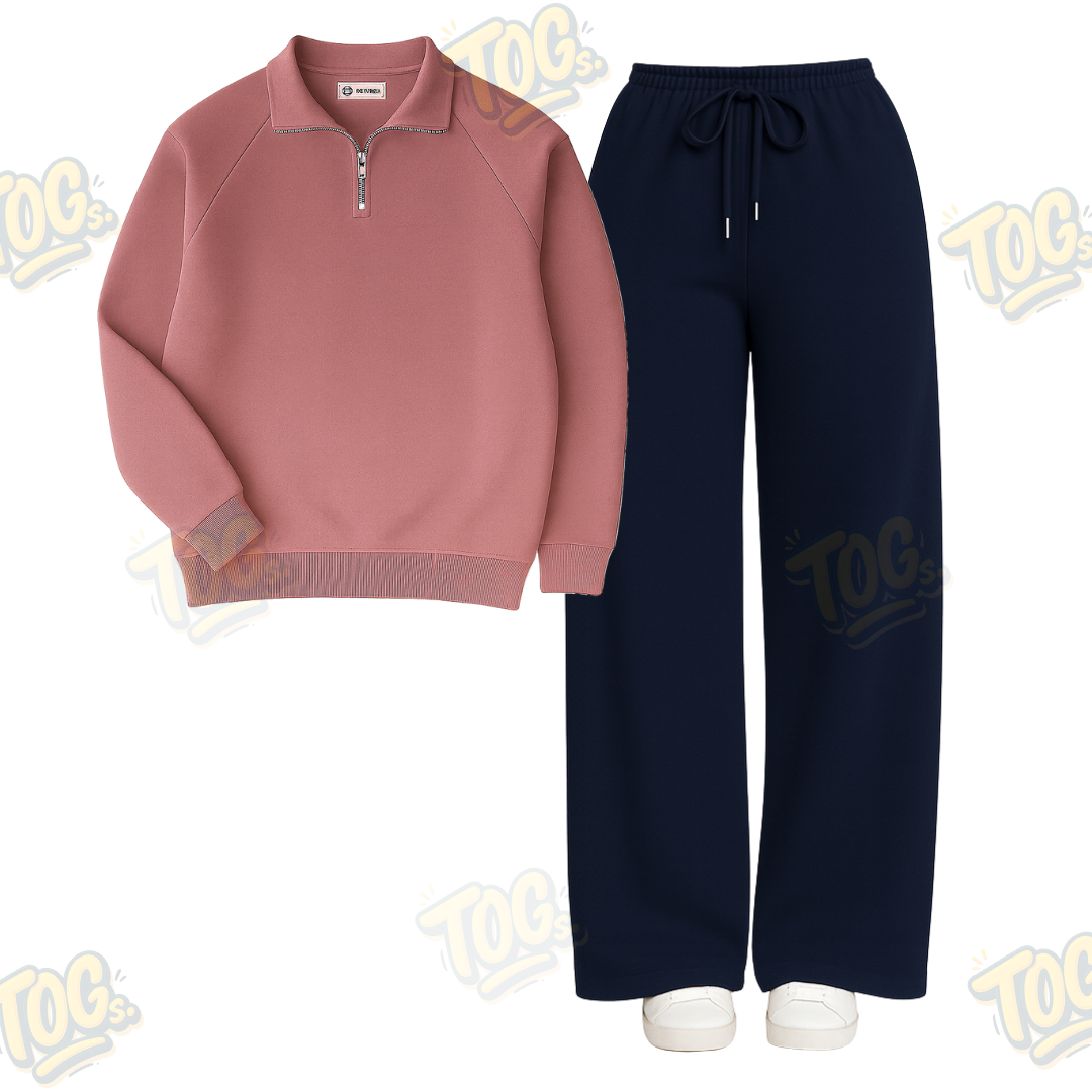 Straight Leg Trouser With Oversized Mockneck