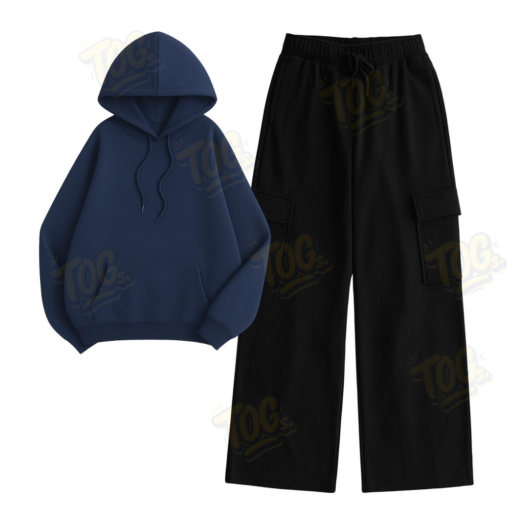 Straight Leg Cargo With Oversized Hoodie