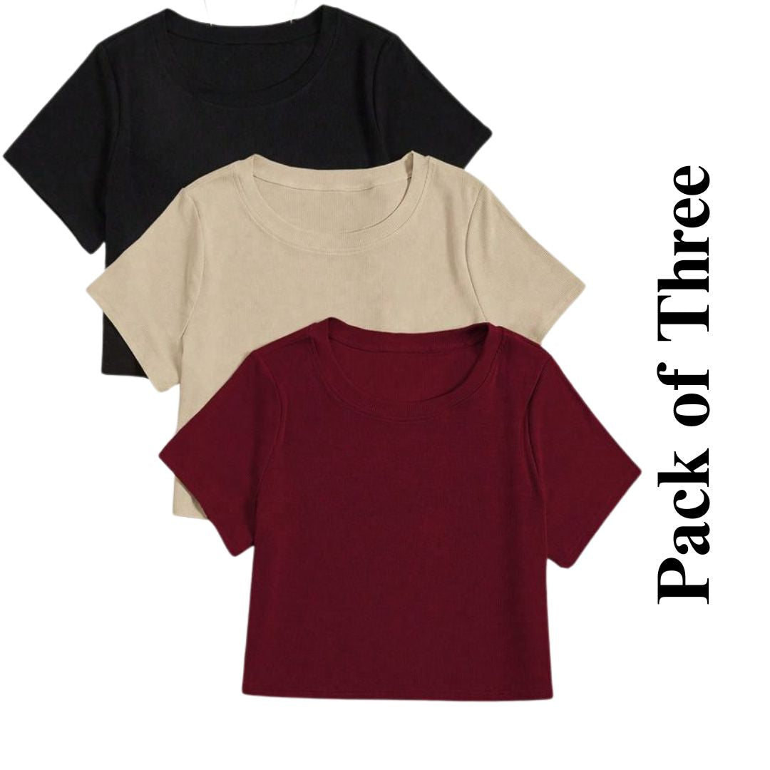 Pack Of Three Crop Tee