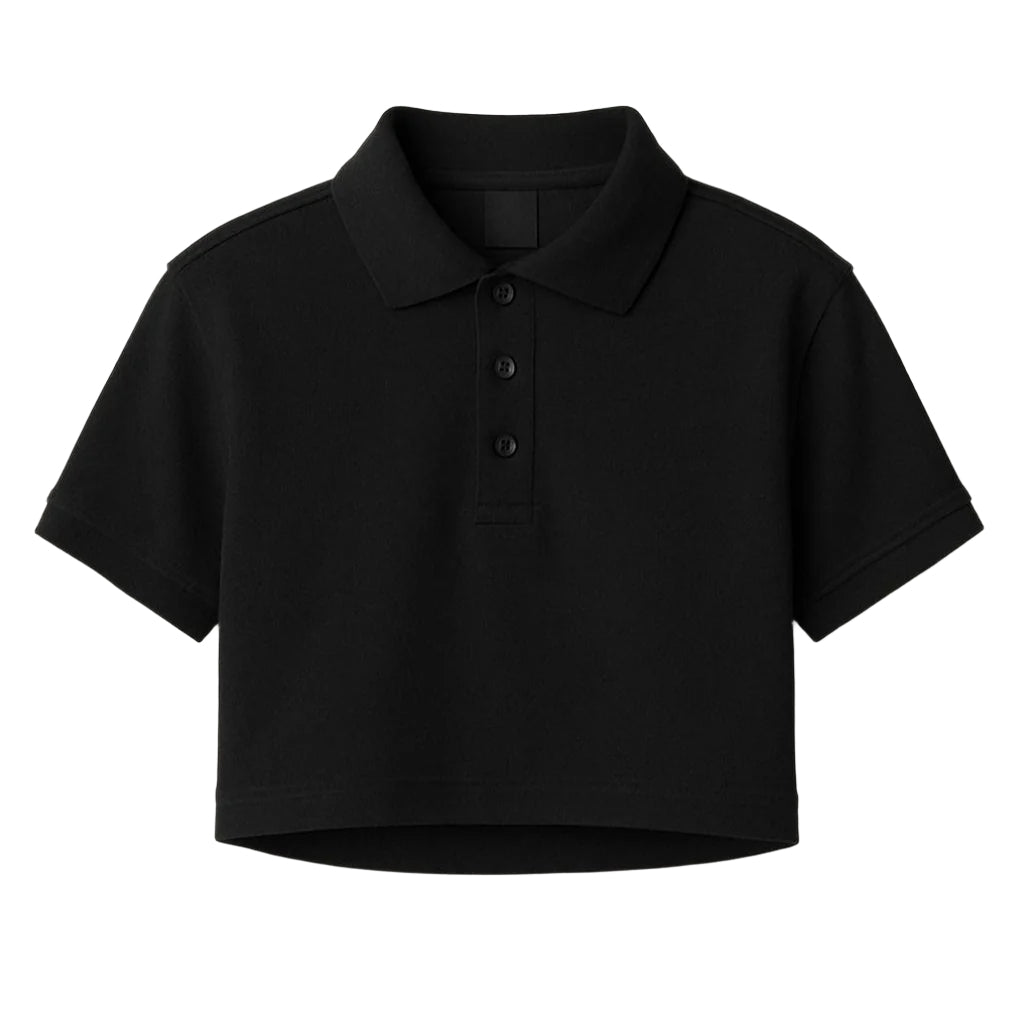 Black Crop Polo