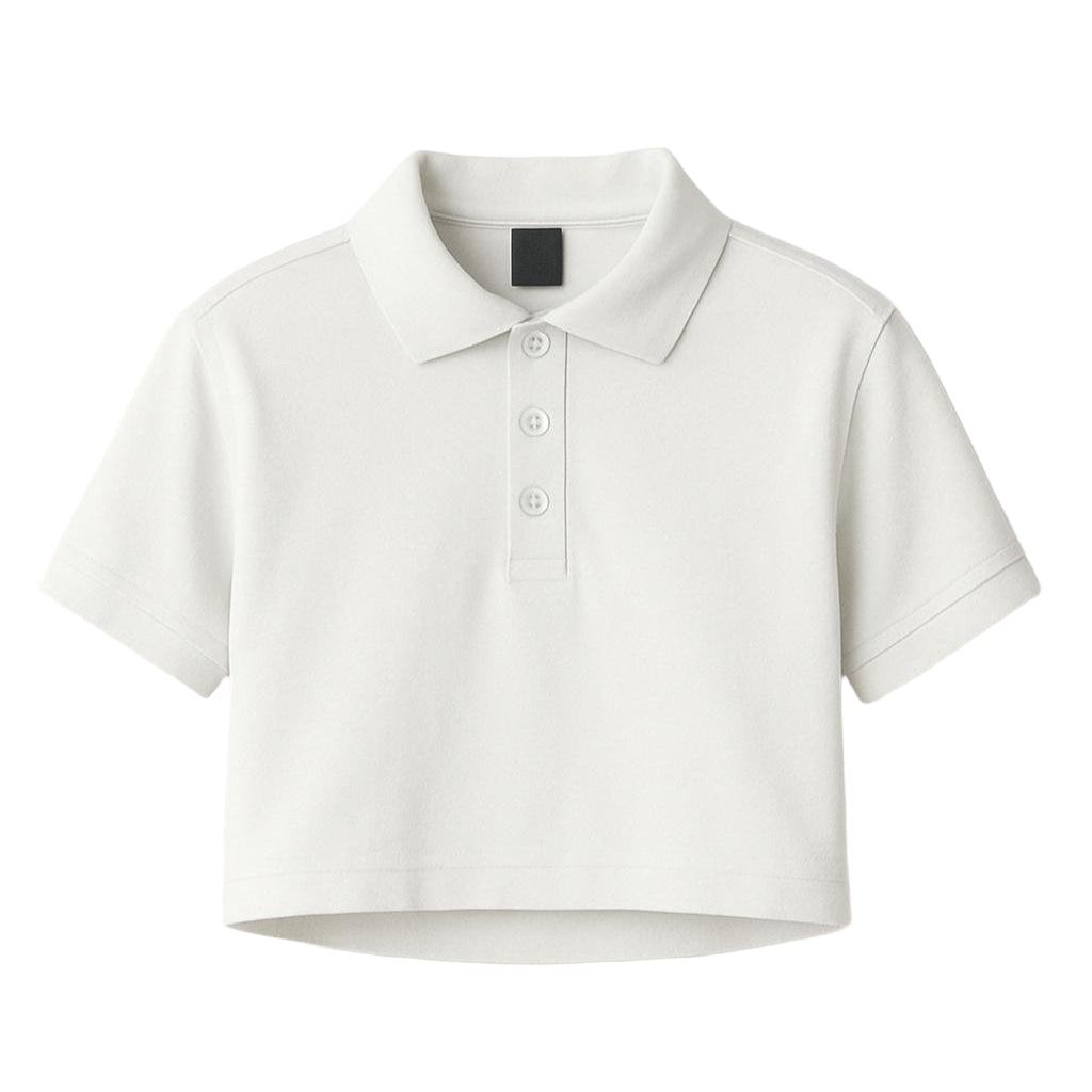 White Crop Polo