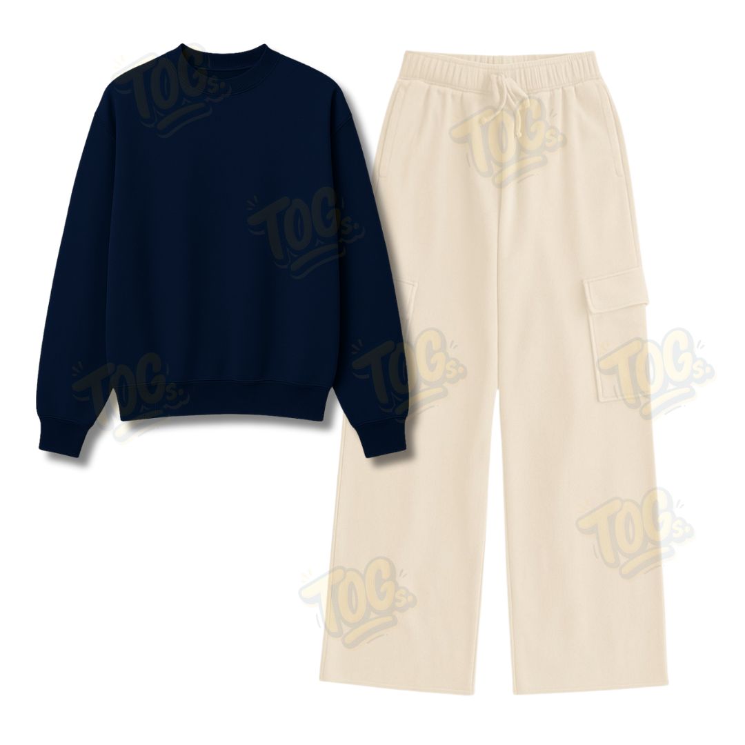 Straight Leg Cargo With Oversized Sweatshirt