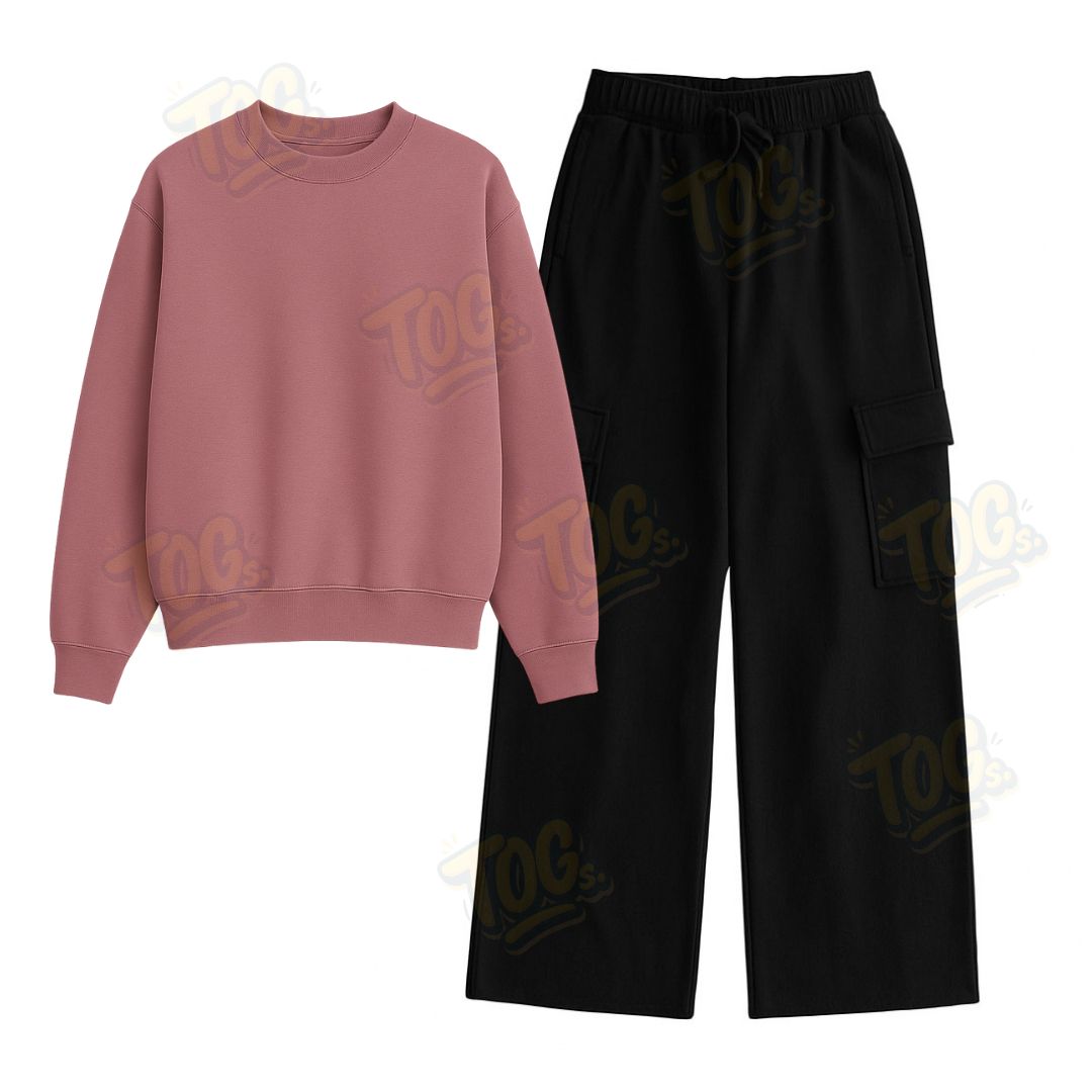 Straight Leg Cargo With Oversized Sweatshirt