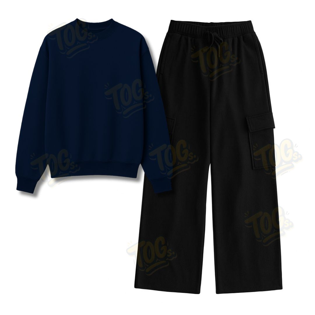 Straight Leg Cargo With Oversized Sweatshirt