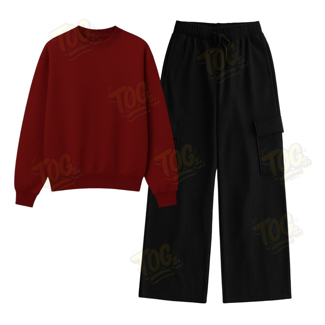 Straight Leg Cargo With Oversized Sweatshirt