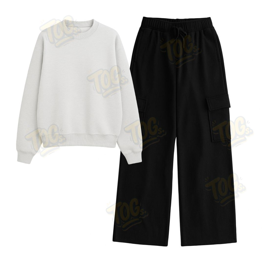 Straight Leg Cargo With Oversized Sweatshirt