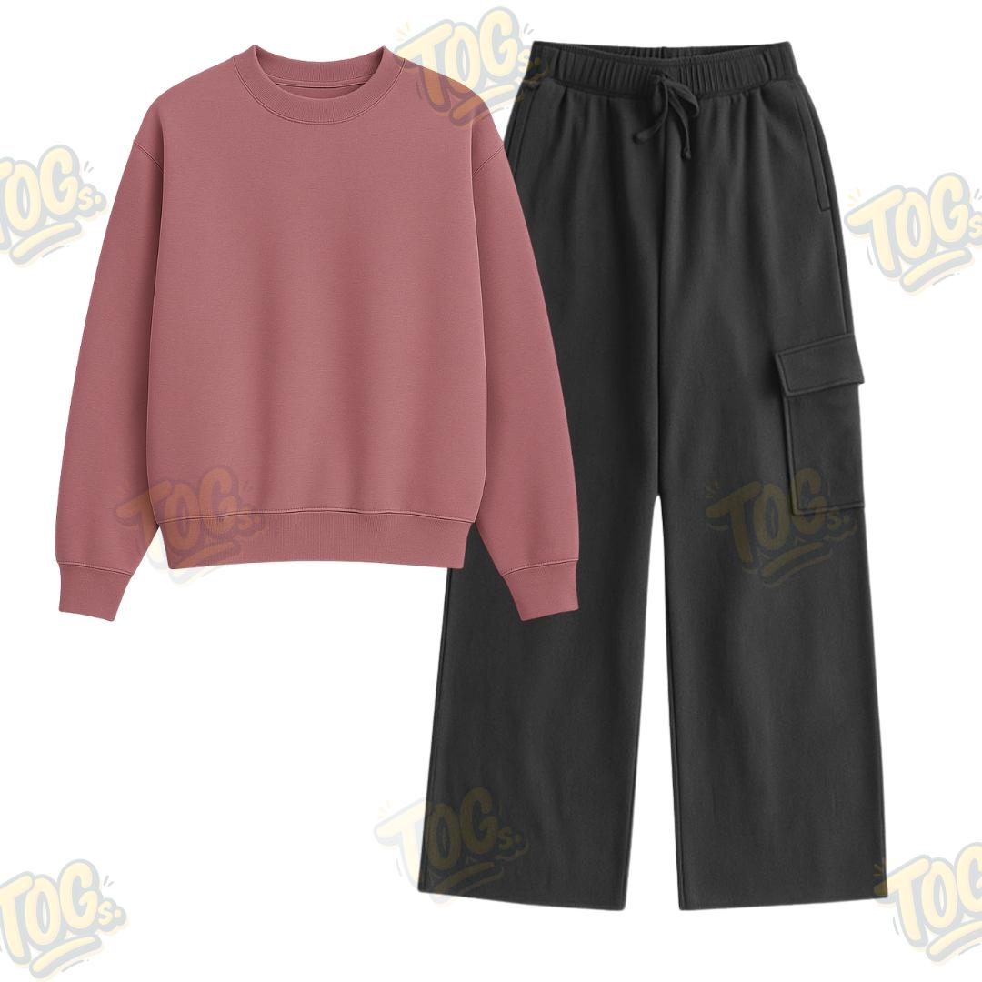 Straight Leg Cargo With Oversized Sweatshirt