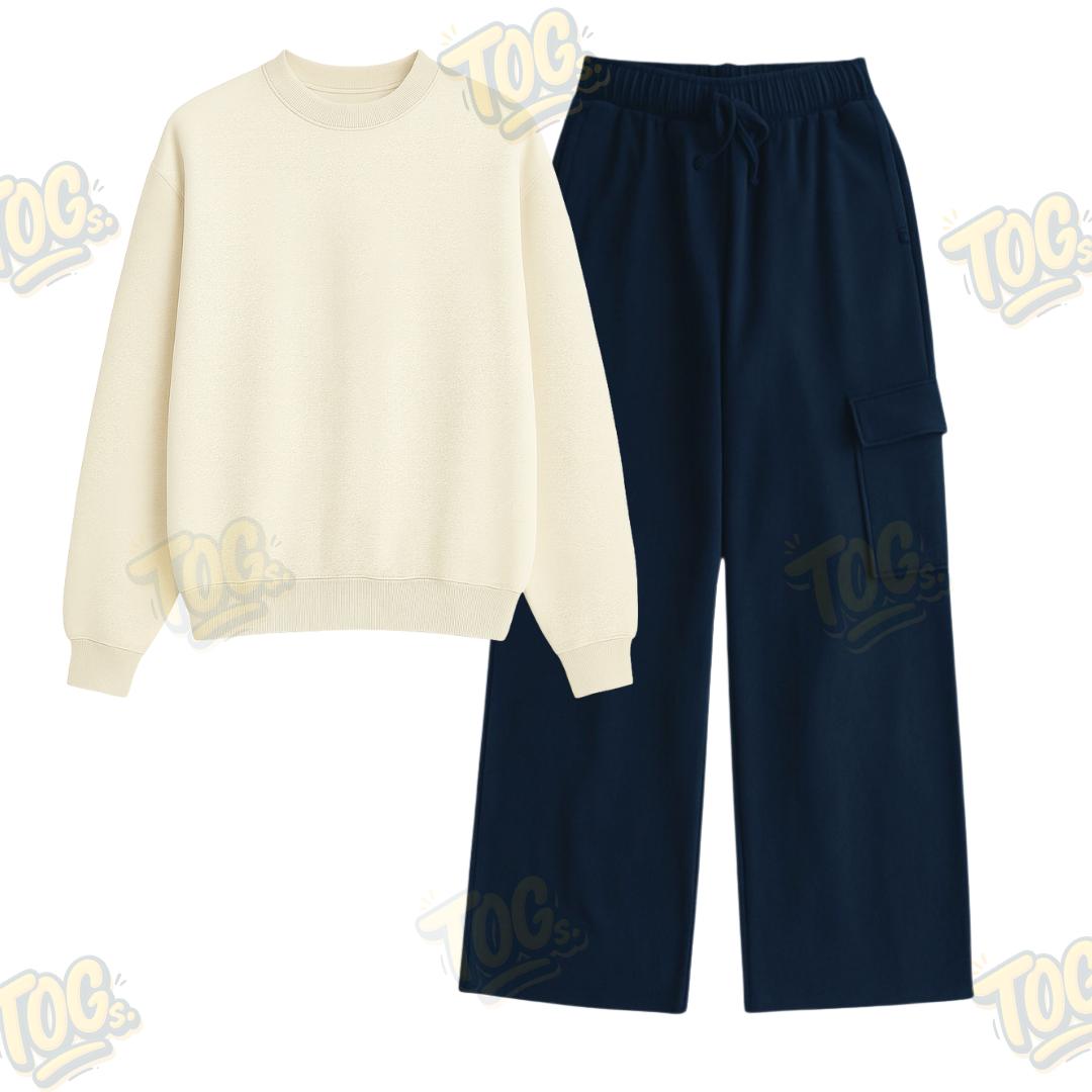 Straight Leg Cargo With Oversized Sweatshirt