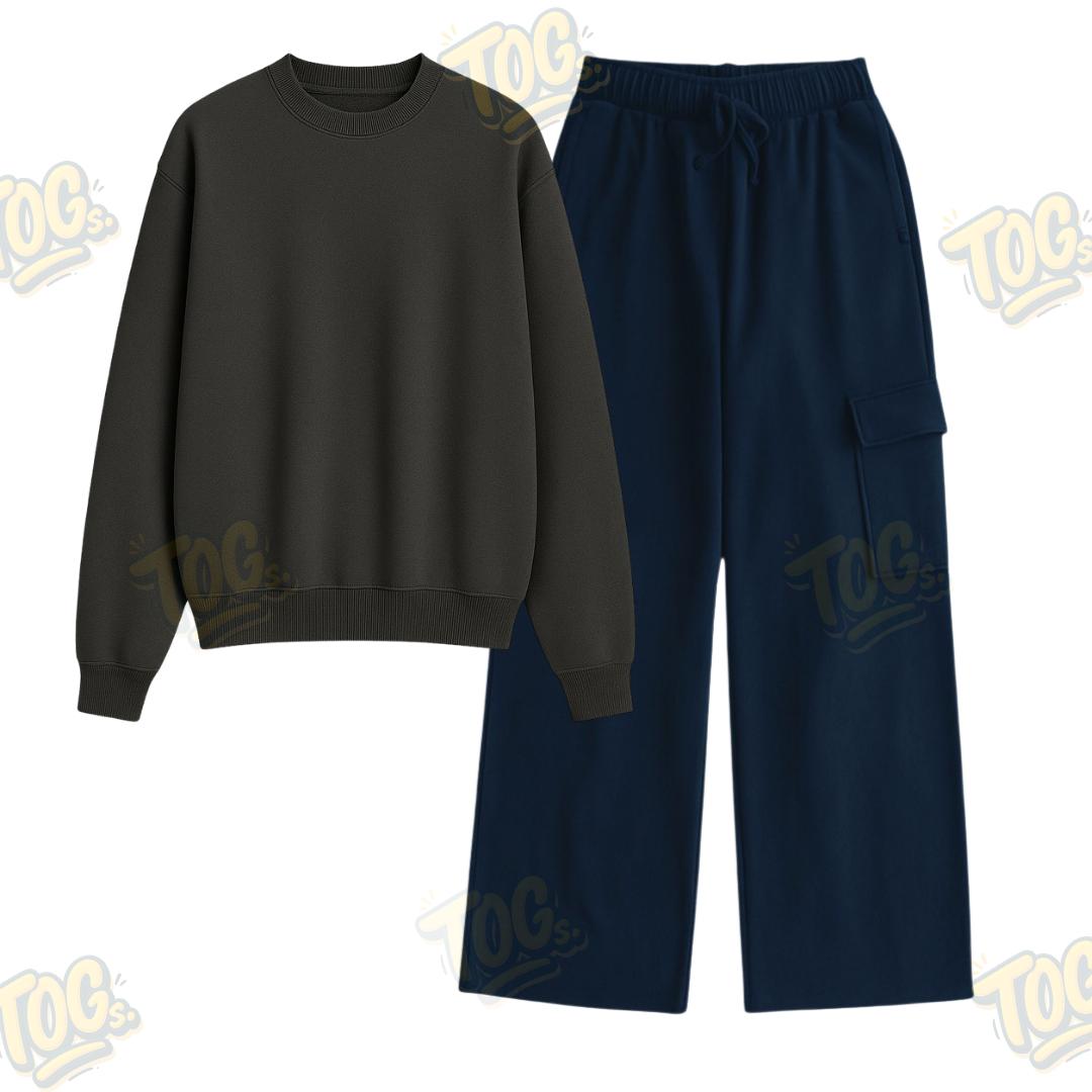 Straight Leg Cargo With Oversized Sweatshirt