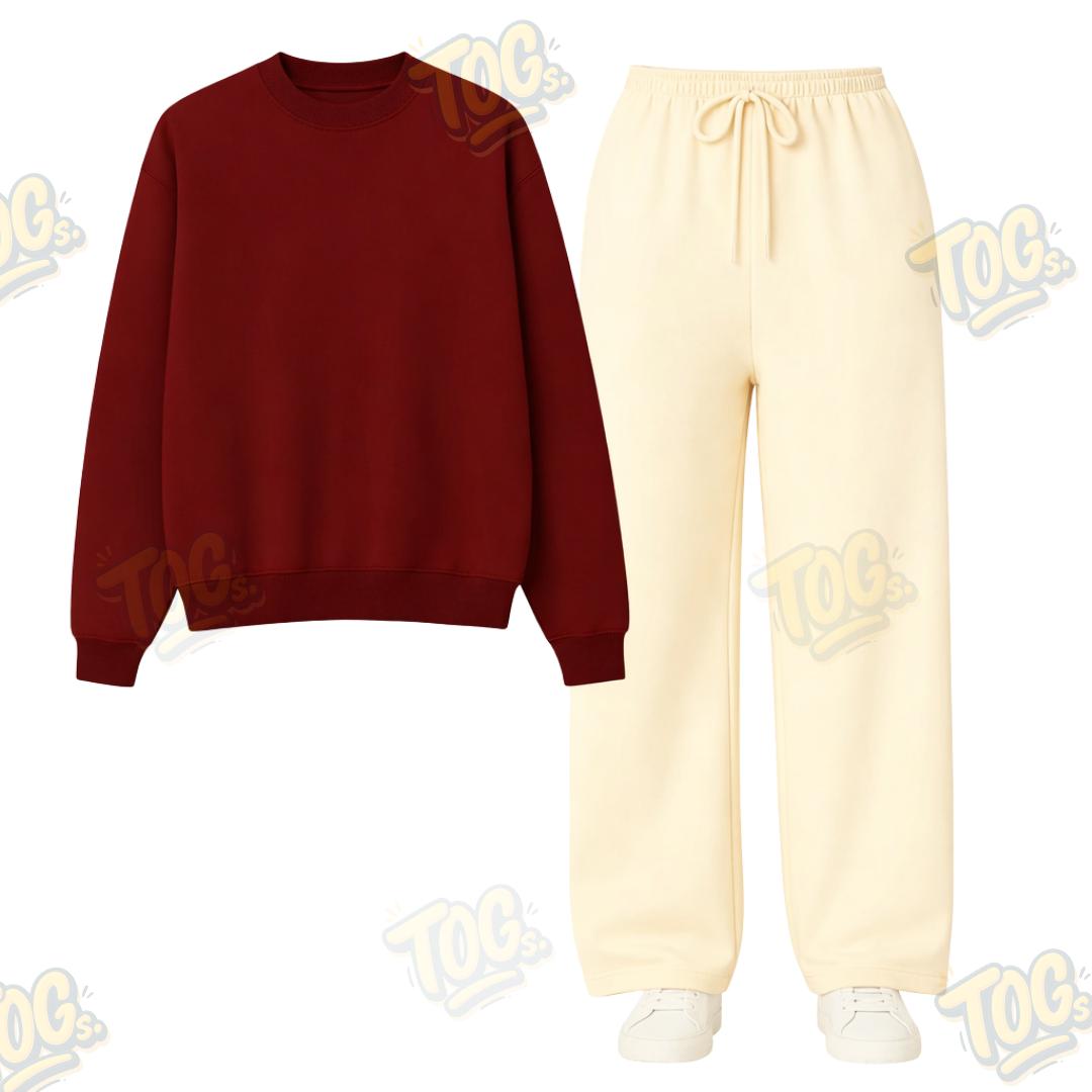 Straight Leg Trouser With Oversized Sweatshirt
