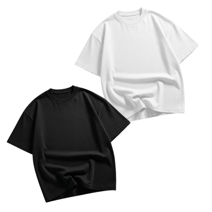 Pack Of 2 Oversized Drop Shoulder T-Shirt