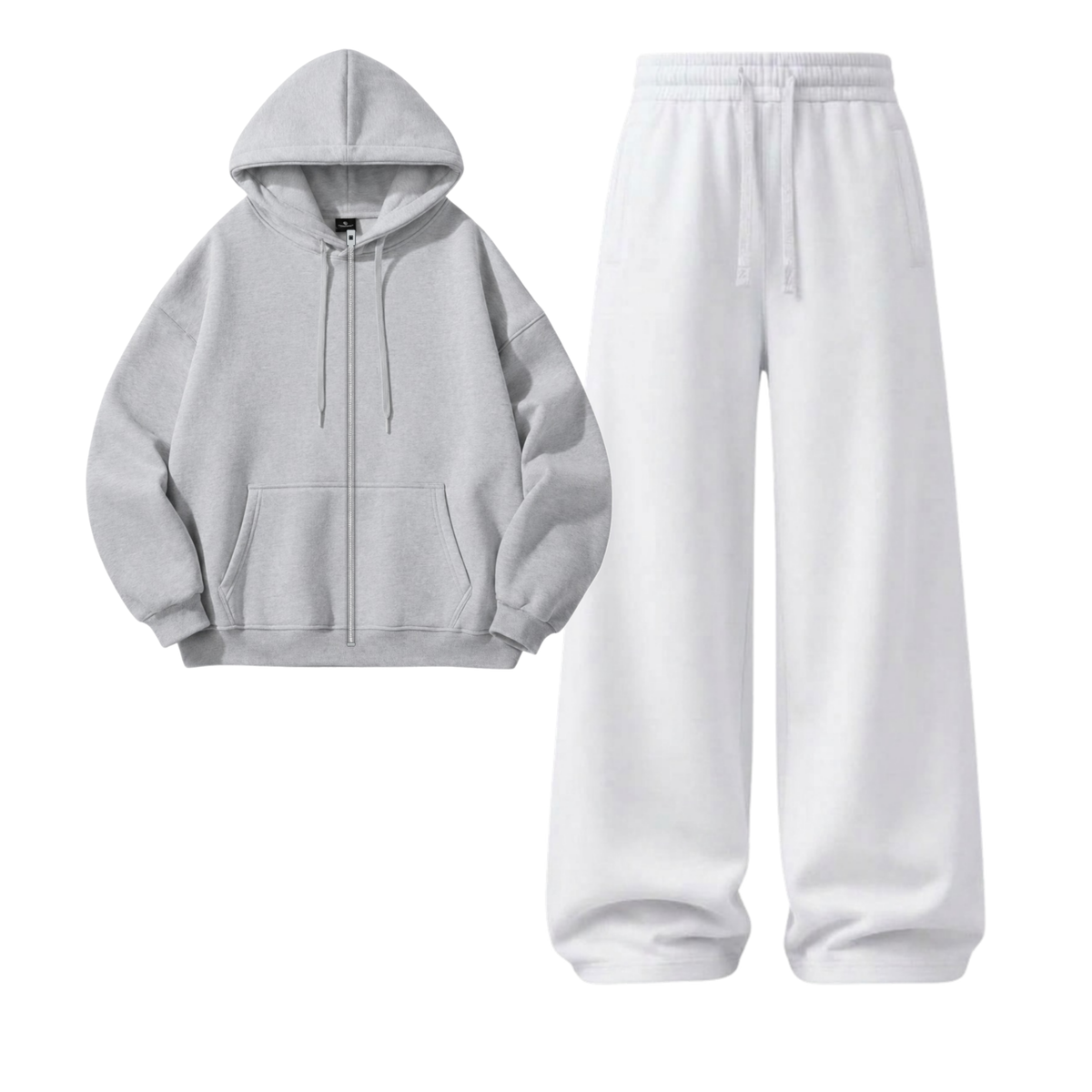 White Wide-Leg Trouser With Zipper