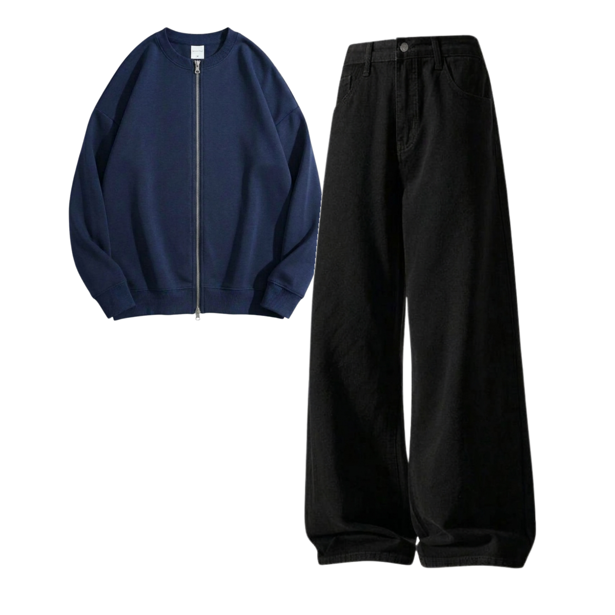 Black Baggy Jeans With Zweat