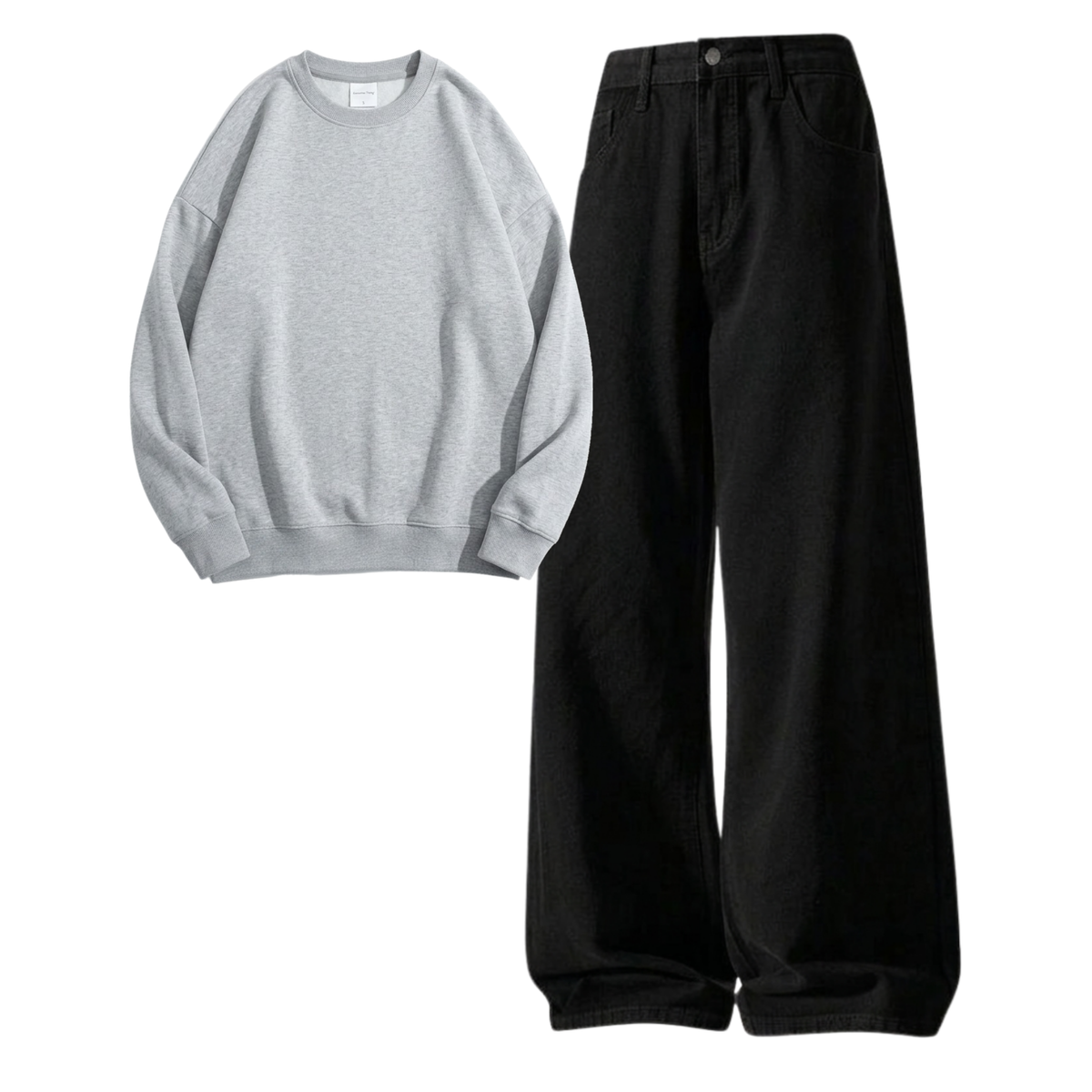 Black Baggy Jeans With Sweatshirt