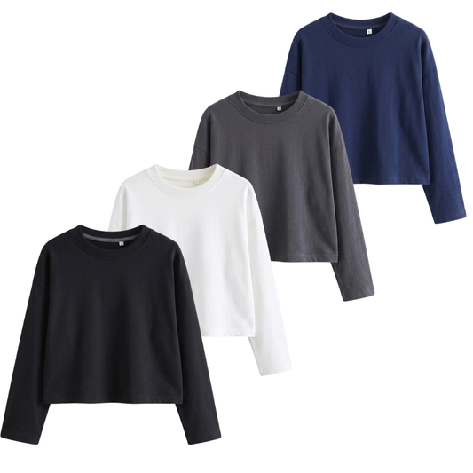 Pack Of 4 Crop Full Sleeves T-Shirt