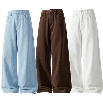 Pack Of 3 Wide-Leg Baggy Jeans