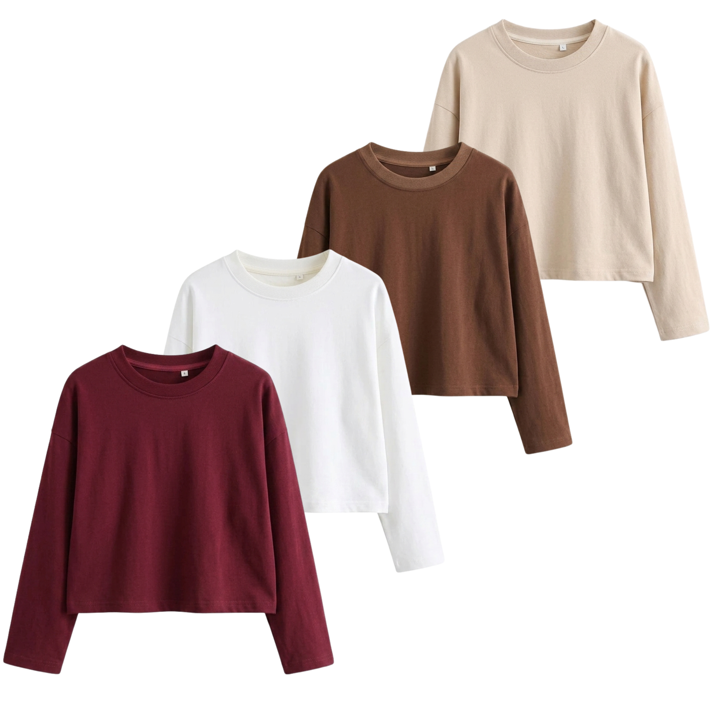 Pack Of 4 Crop Full Sleeves T-Shirt