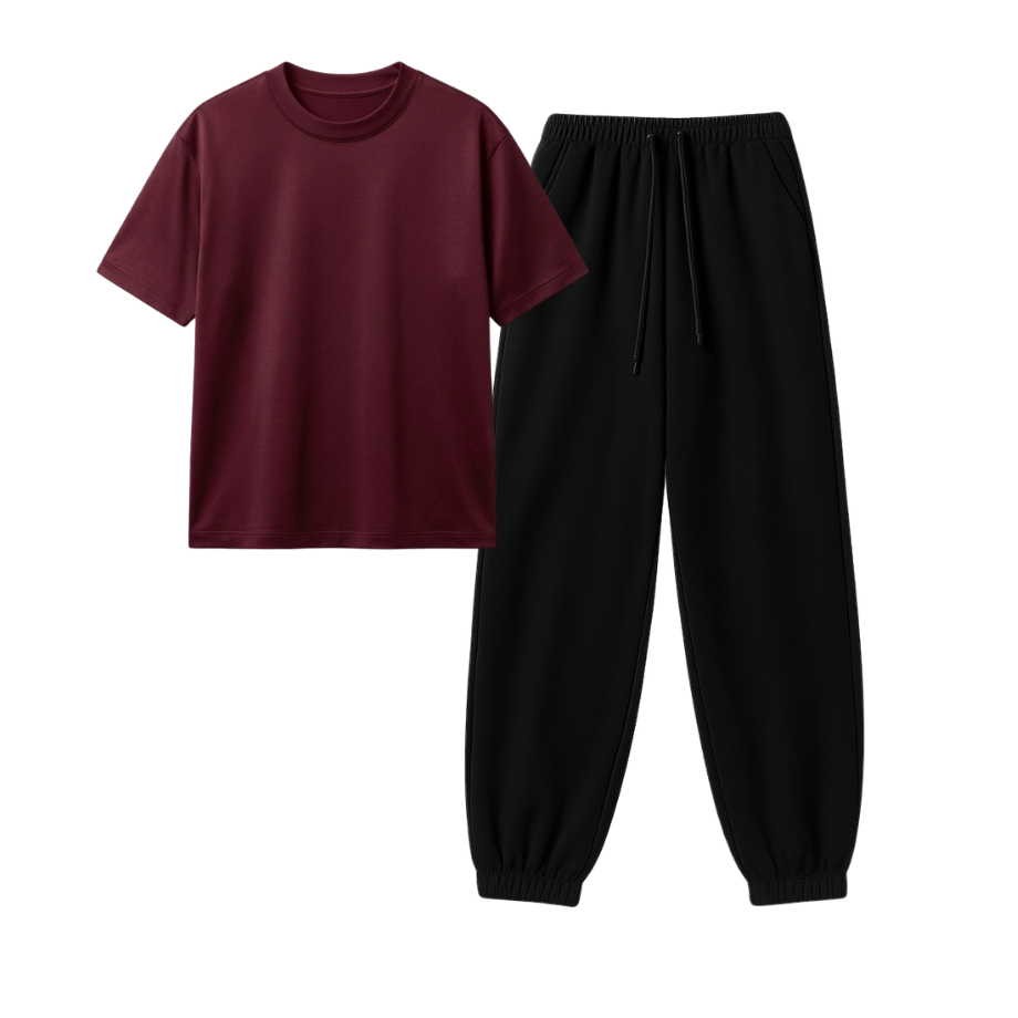 Black Sweatpant With Regular T-Shirt