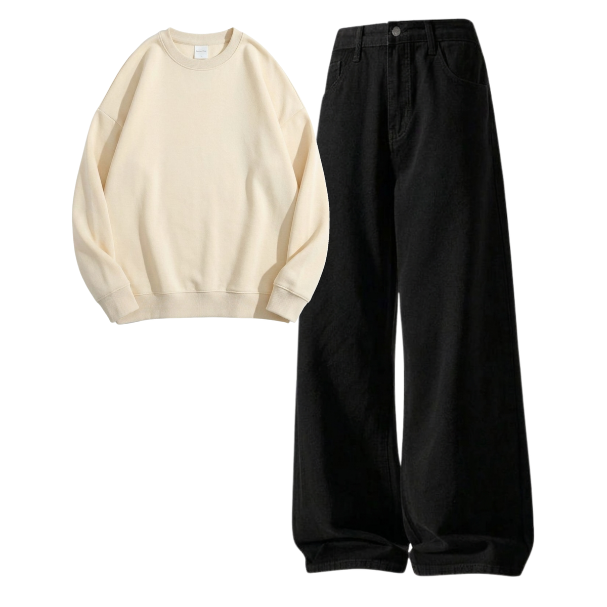 Black Baggy Jeans With Sweatshirt