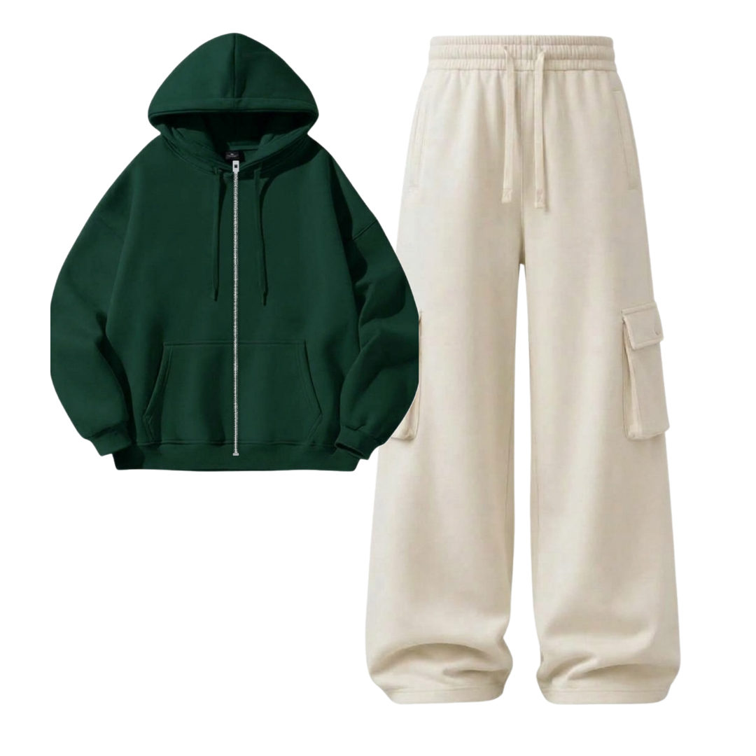 Cream Cargo With Zipper