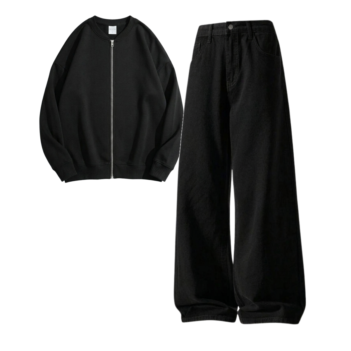 Black Baggy Jeans With Zweat