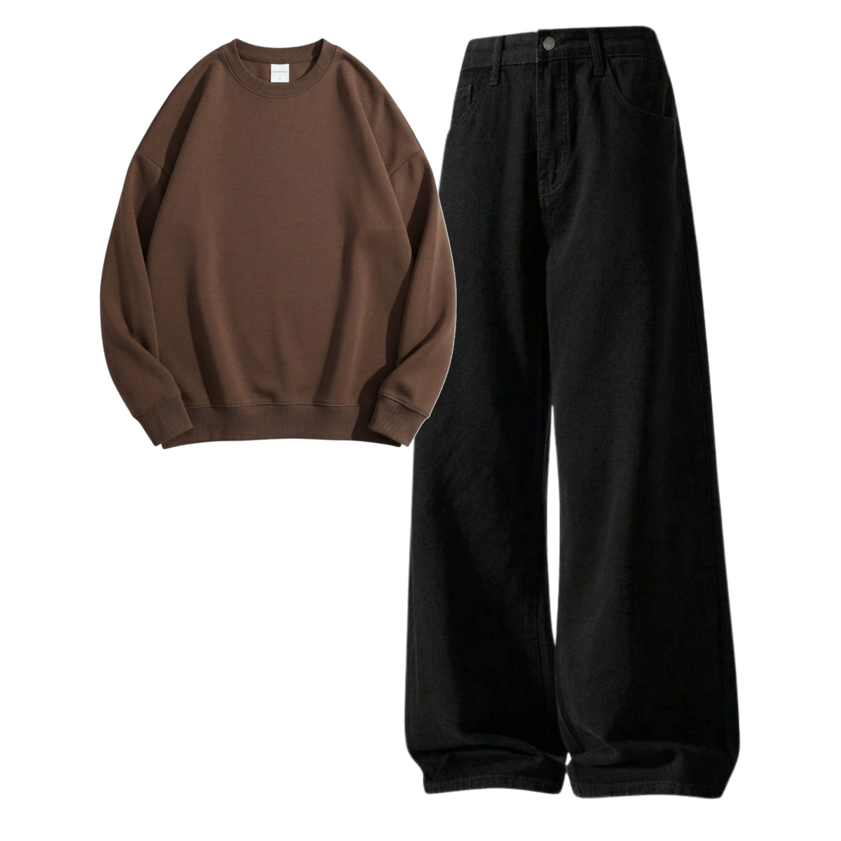 Black Baggy Jeans With Sweatshirt