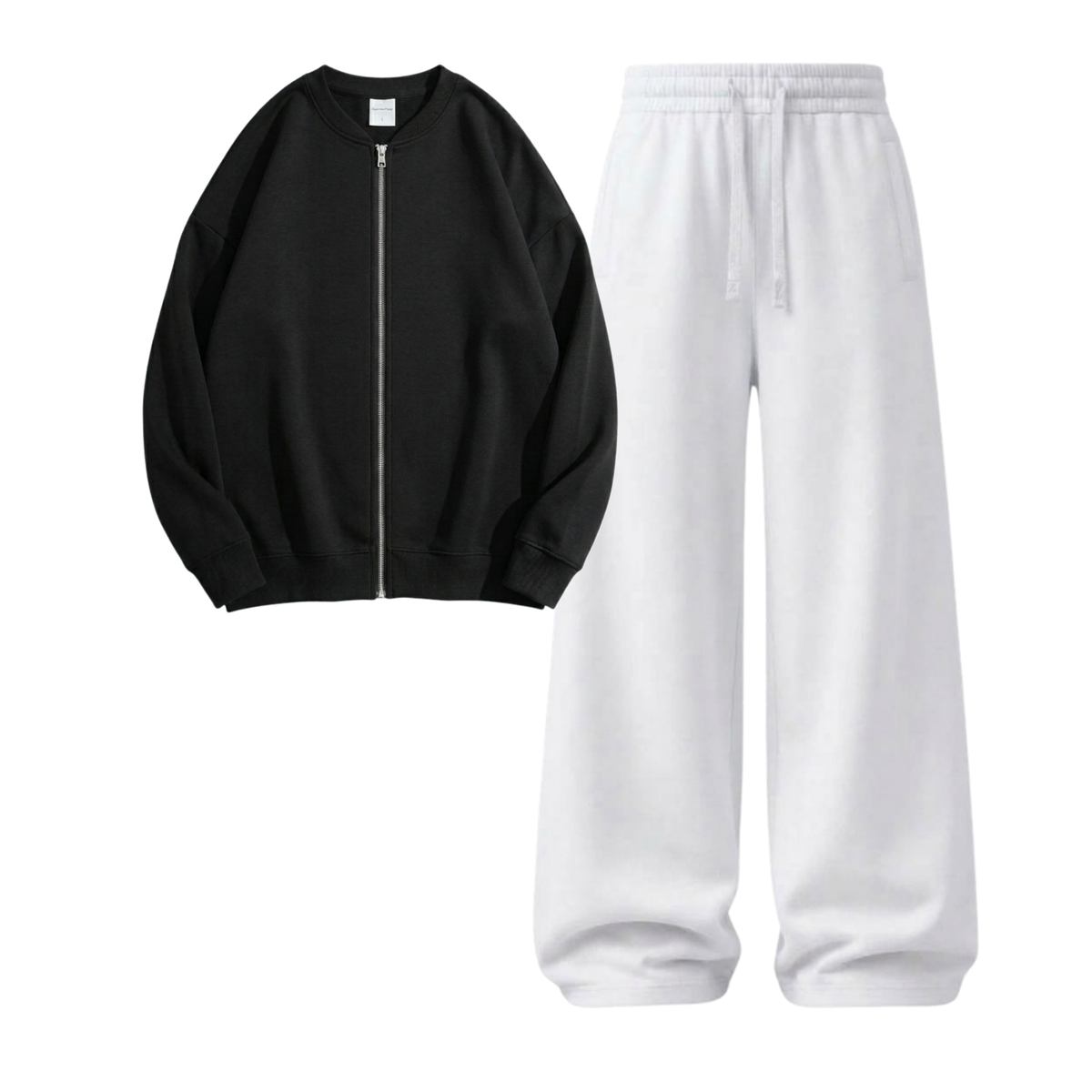 White Wide-Leg Trouser With Zweat