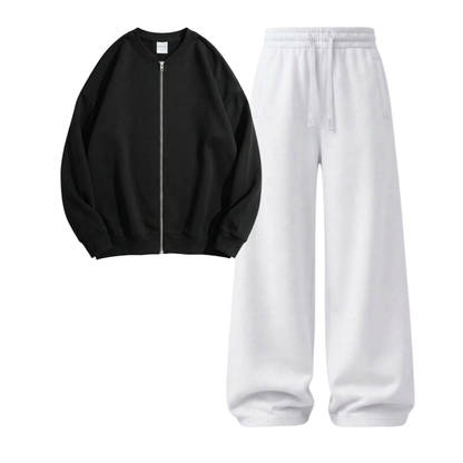 White Wide-Leg Trouser With Zweat