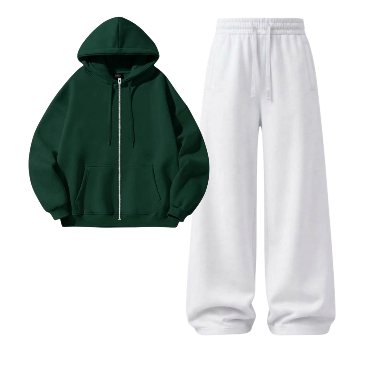 White Wide-Leg Trouser With Zipper