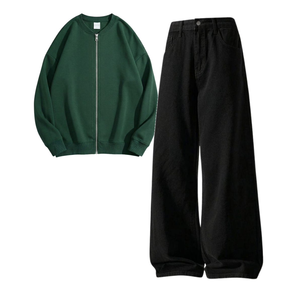 Black Baggy Jeans With Zweat