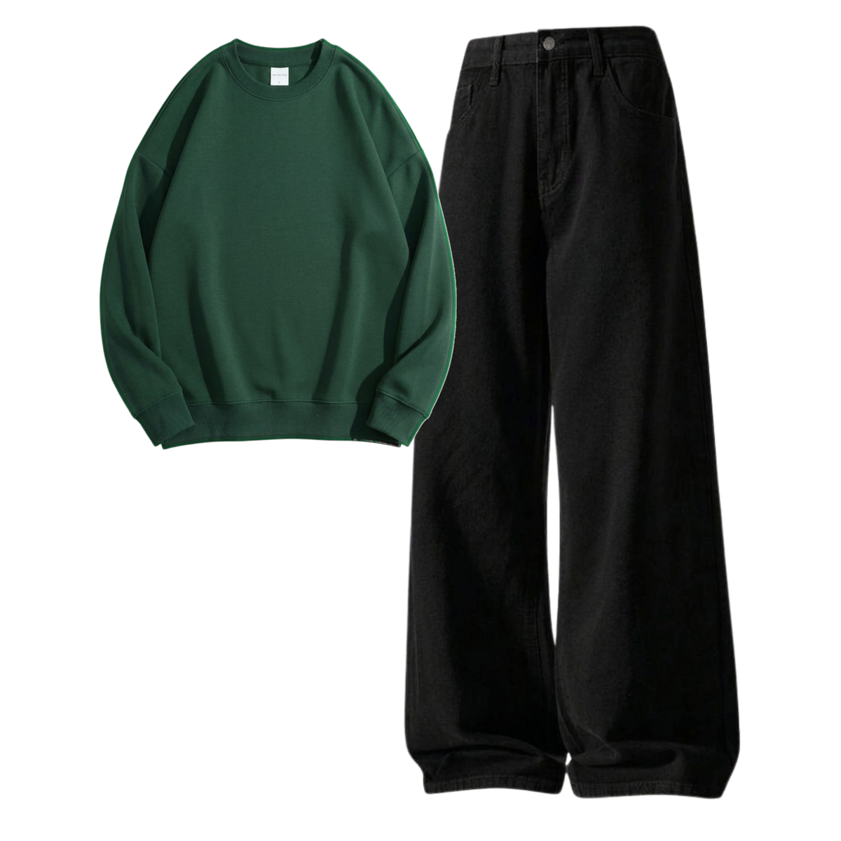 Black Baggy Jeans With Sweatshirt