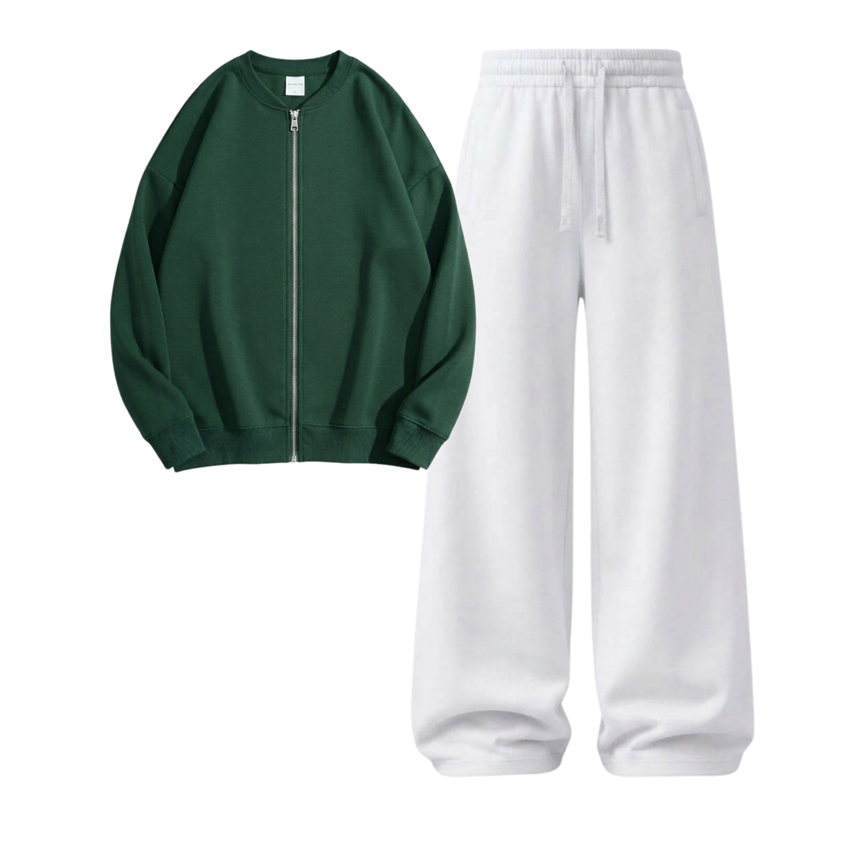 White Wide-Leg Trouser With Zweat
