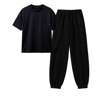 Black Sweatpant With Regular T-Shirt