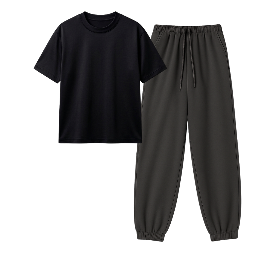 Charcoalgrey Sweatpant With Regular T-Shirt