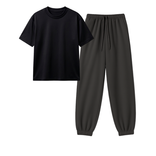 Charcoalgrey Sweatpant With Regular T-Shirt