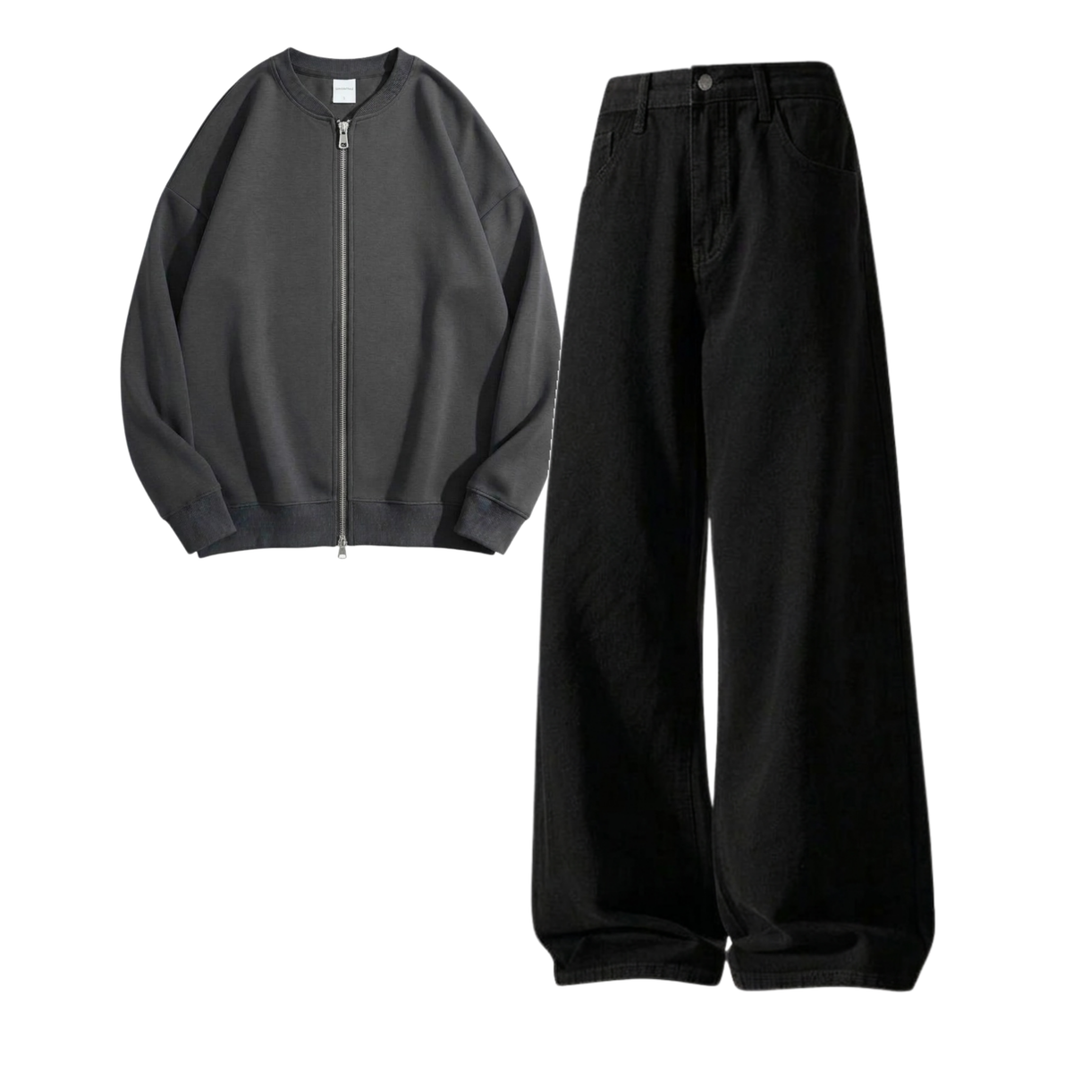 Black Baggy Jeans With Zweat