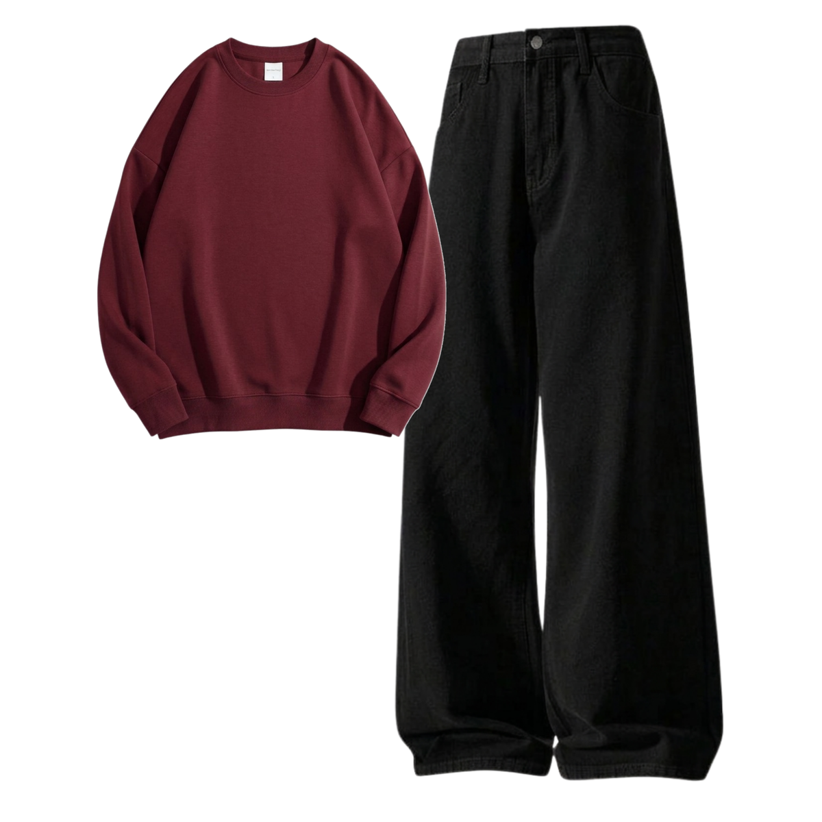 Black Baggy Jeans With Sweatshirt