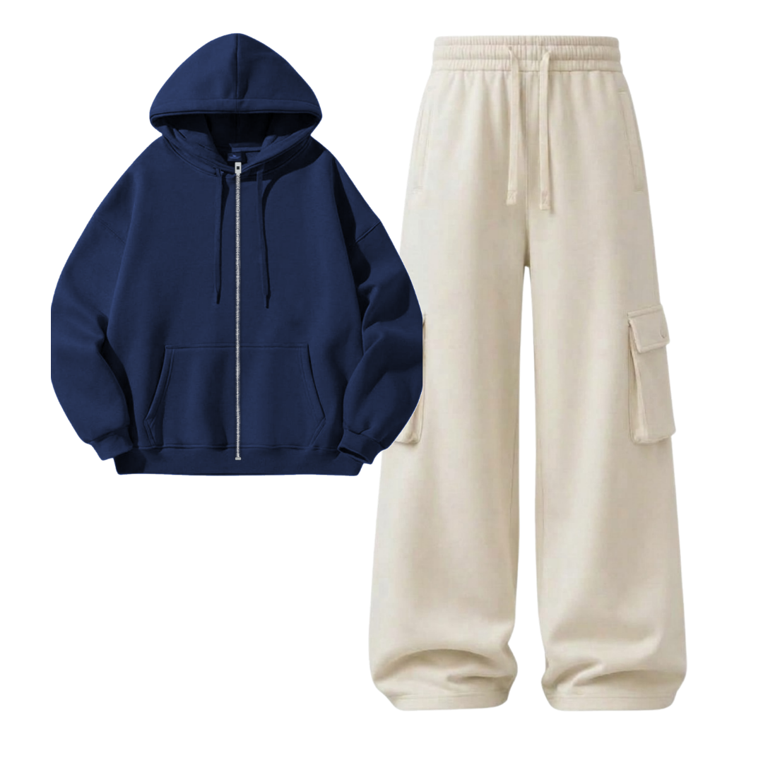 Cream Cargo With Zipper