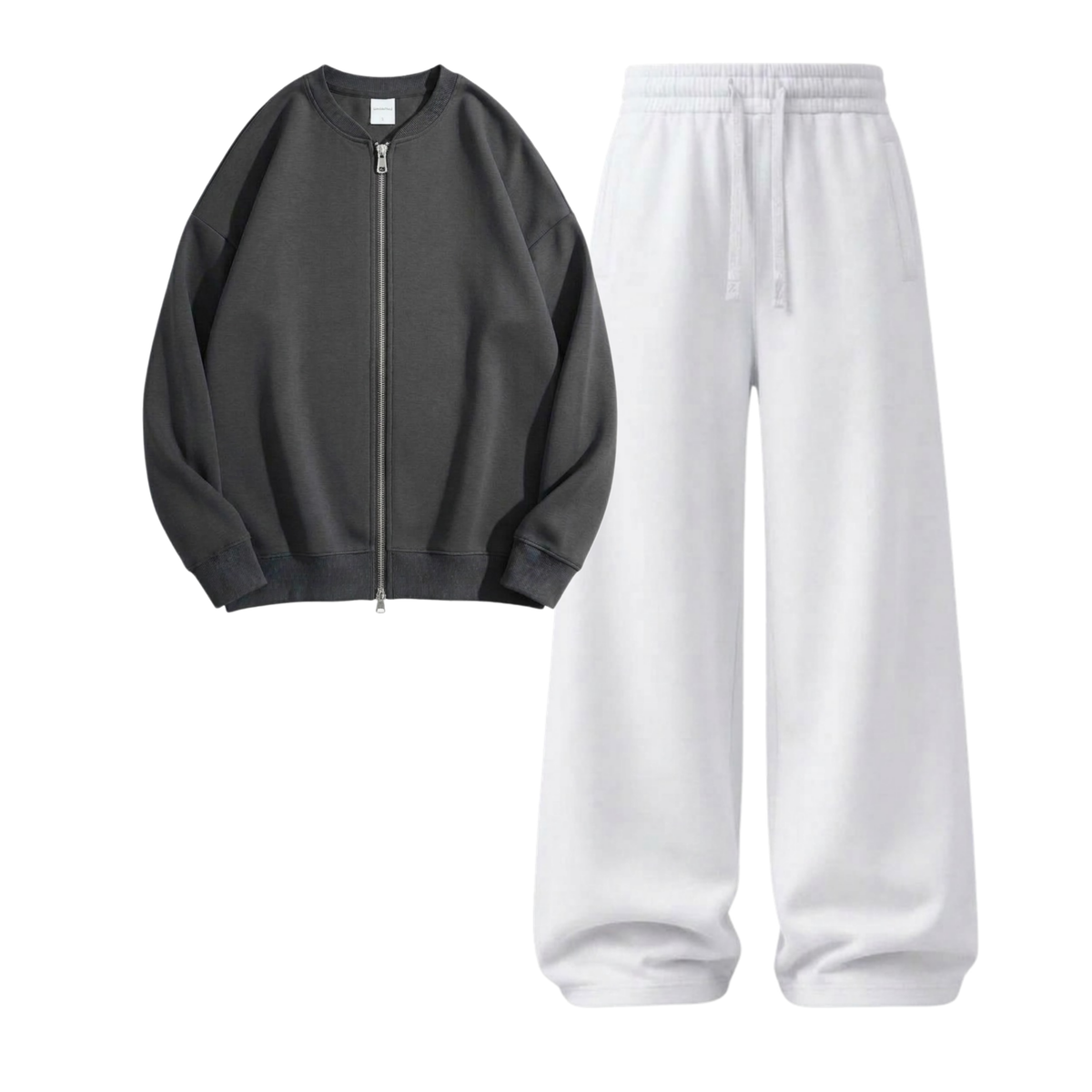 White Wide-Leg Trouser With Zweat
