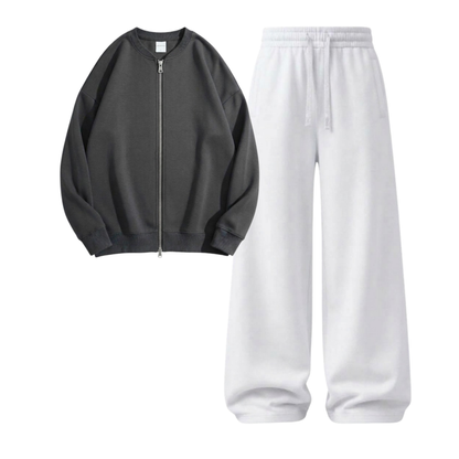 White Wide-Leg Trouser With Zweat