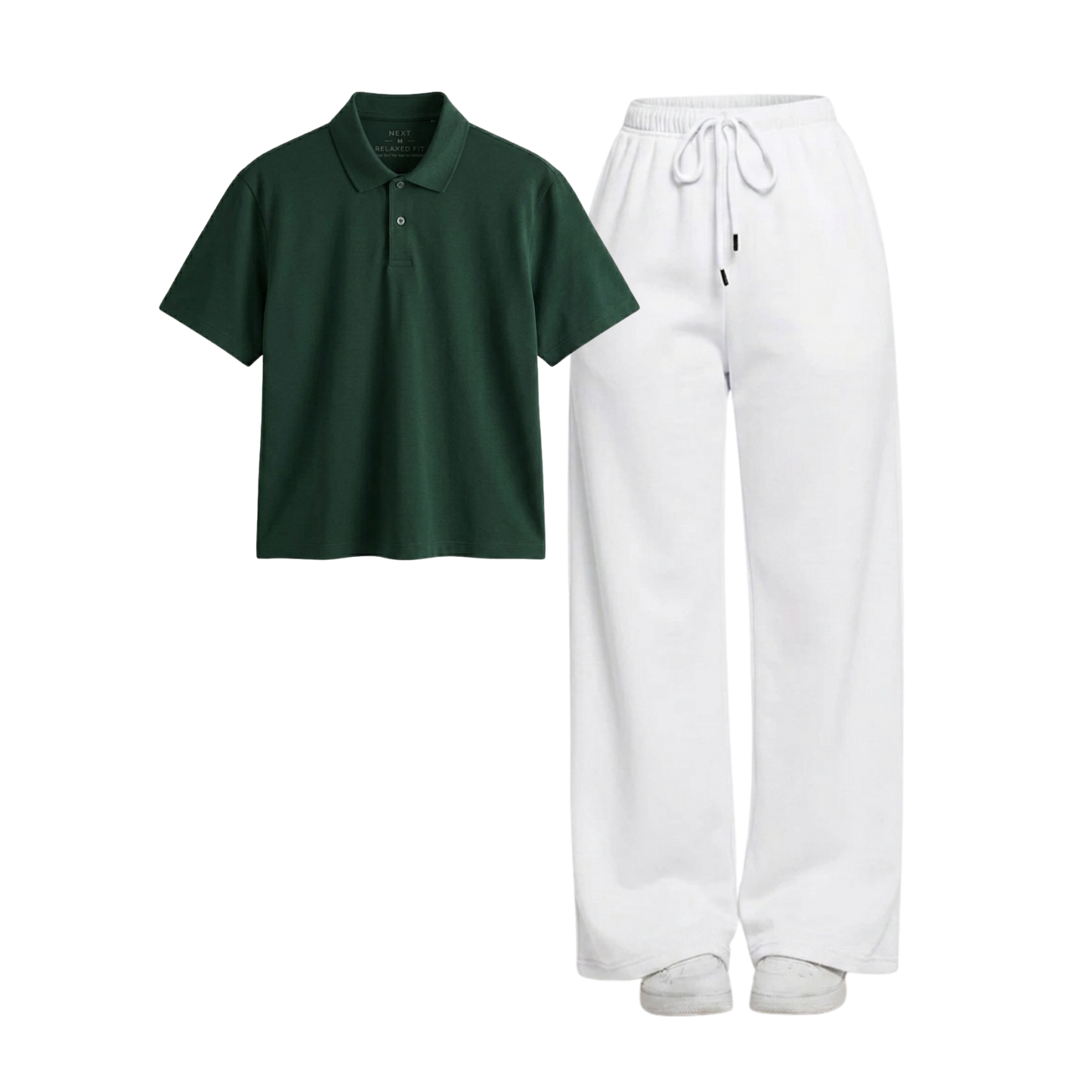 White Wide-Leg Trouser With Crop Polo