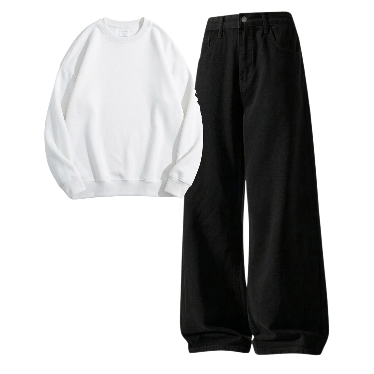 Black Baggy Jeans With Sweatshirt