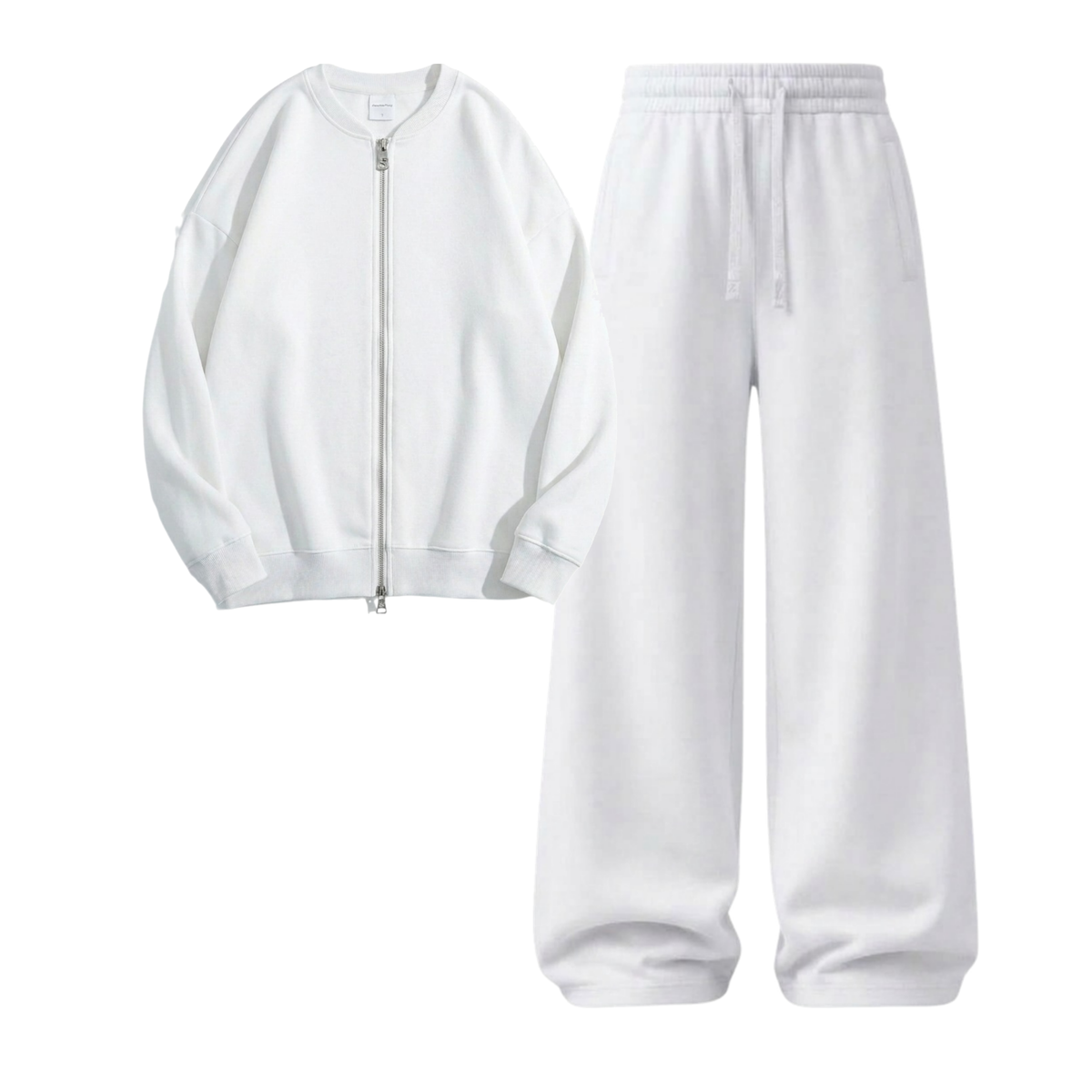 White Wide-Leg Trouser With Zweat