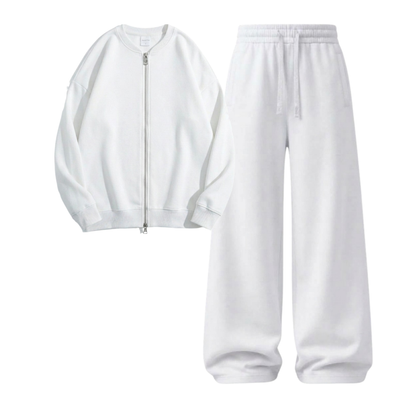 White Wide-Leg Trouser With Zweat
