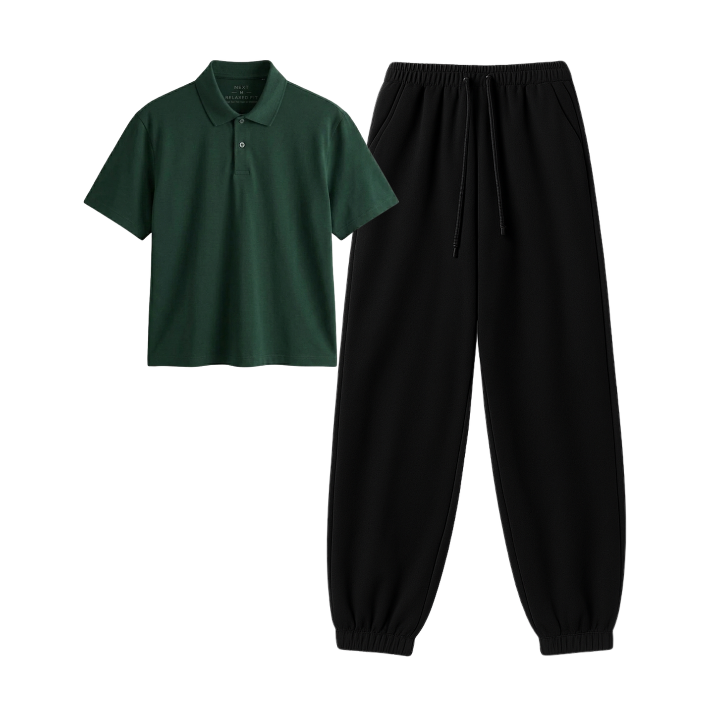 Black Sweatpant With Crop Polo